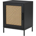 Gavro Cane Door Bedside Cabinet Black Natural - Product view
